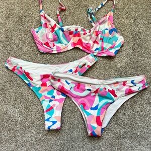 Blackbough Multicolor Bikini Set - 2 bottoms, 1 top
